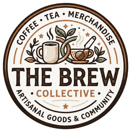 The Brew Collective gift card logo featuring coffee, tea, and artisanal goods.