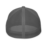 The Brew Collective trucker cap in gray with mesh back and round logo design for coffee enthusiasts.