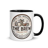 The Brew Collective mug with color inside showcasing logo and stylish design for coffee and tea lovers.