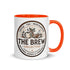 The Brew Collective mug with color inside, featuring a vibrant orange interior and stylish design for coffee and tea.